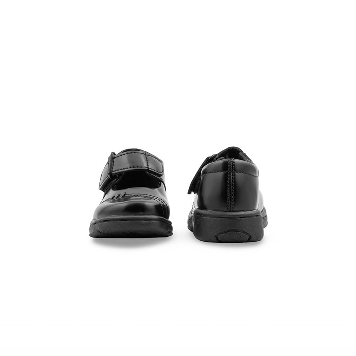 Girls Black Velcro Strap School Shoes SK0142