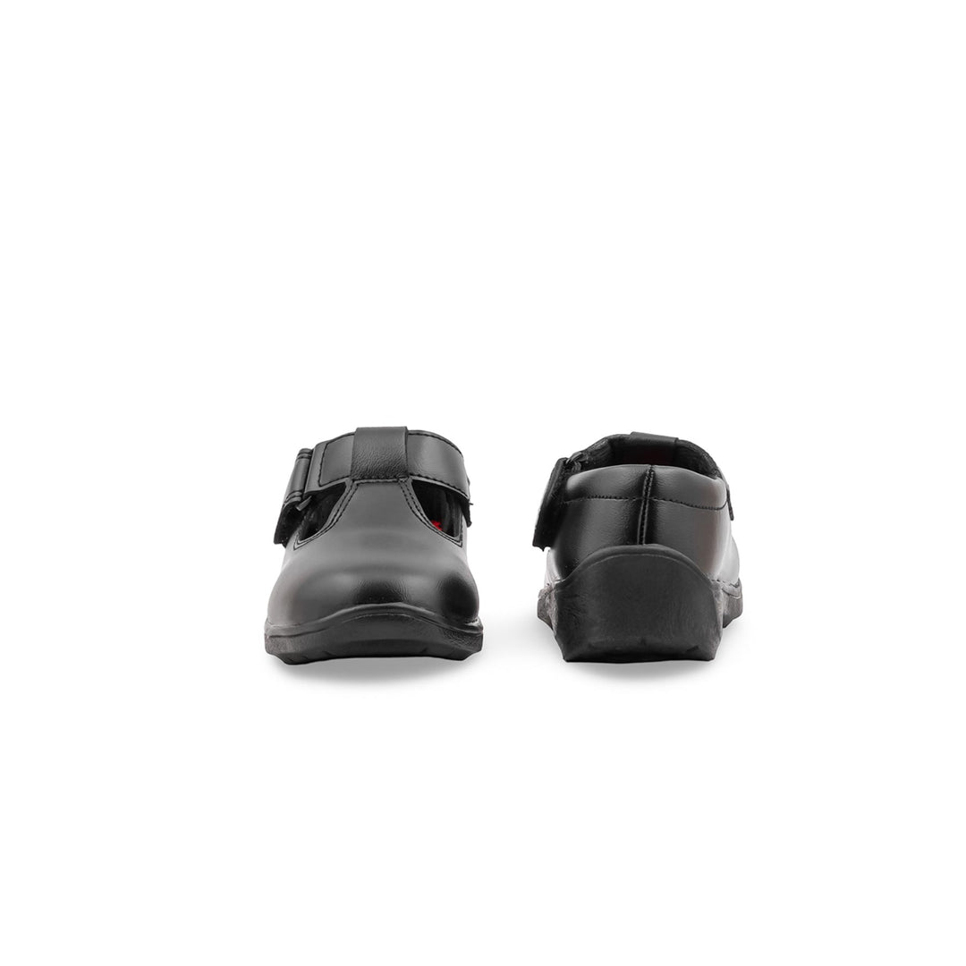 Girls Black Velcro Strap School Shoes SK0146