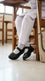 Girls Black Velcro Strap School Shoes SK0153