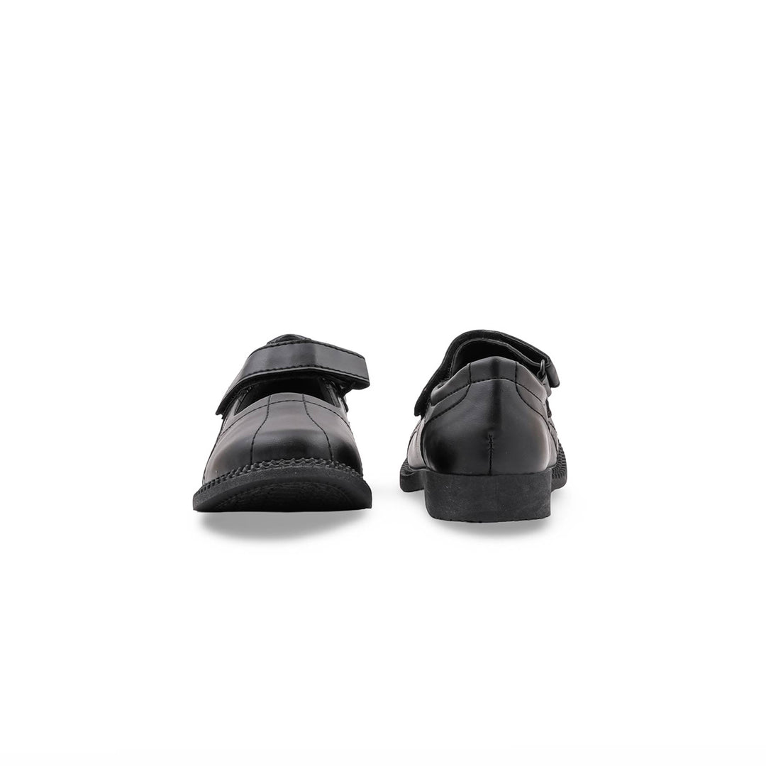 Girls Black Velcro Strap School Shoes SK0154