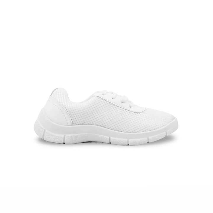 Girls White Sports School Shoes SK0155