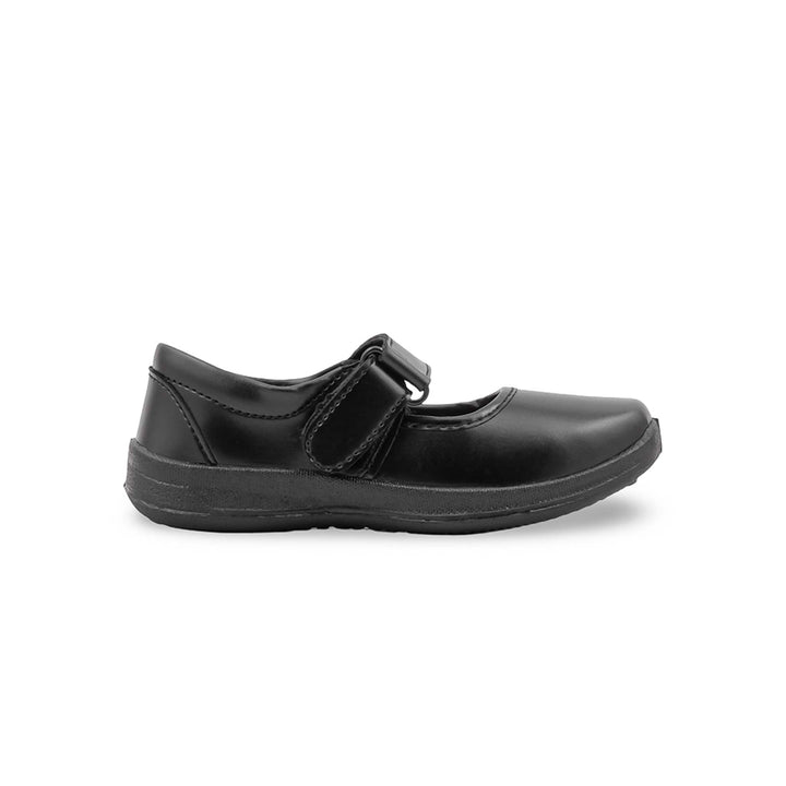 Girls Black Velcro Strap School Shoes SK0158
