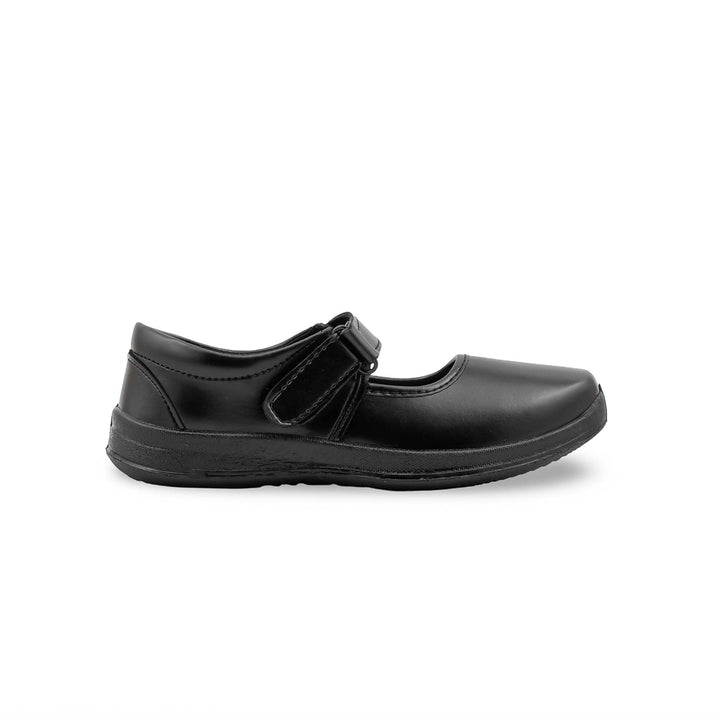 Girls Black Velcro Strap School Shoes SK0159