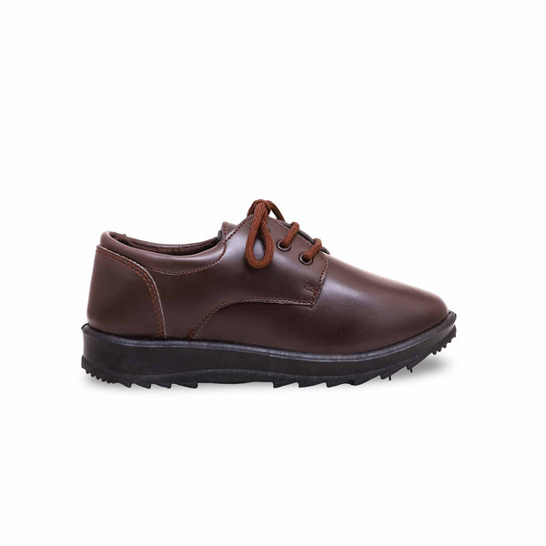 Boys Brown Lace Up School Shoes  SK1063