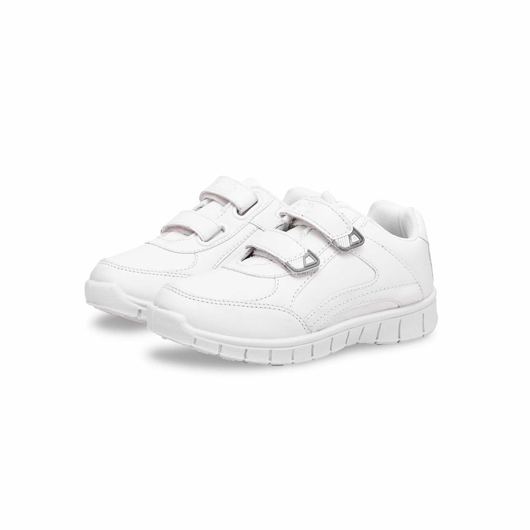 Boys White School Shoes SK1071