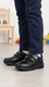 Boys Black Dual Strap School Shoes SK1072