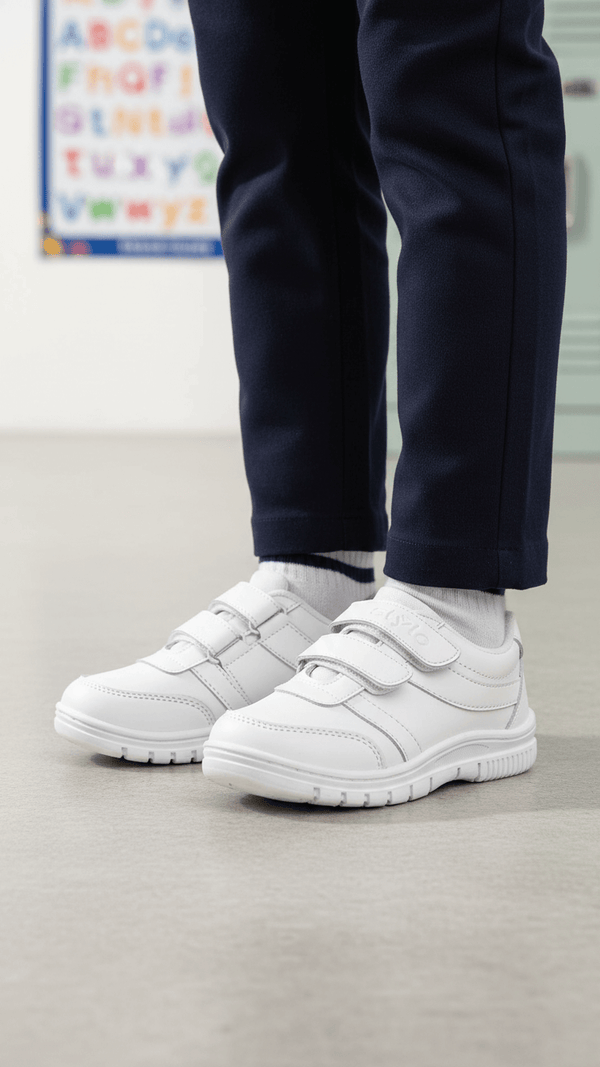 Boys White Sports School Shoes SK1072