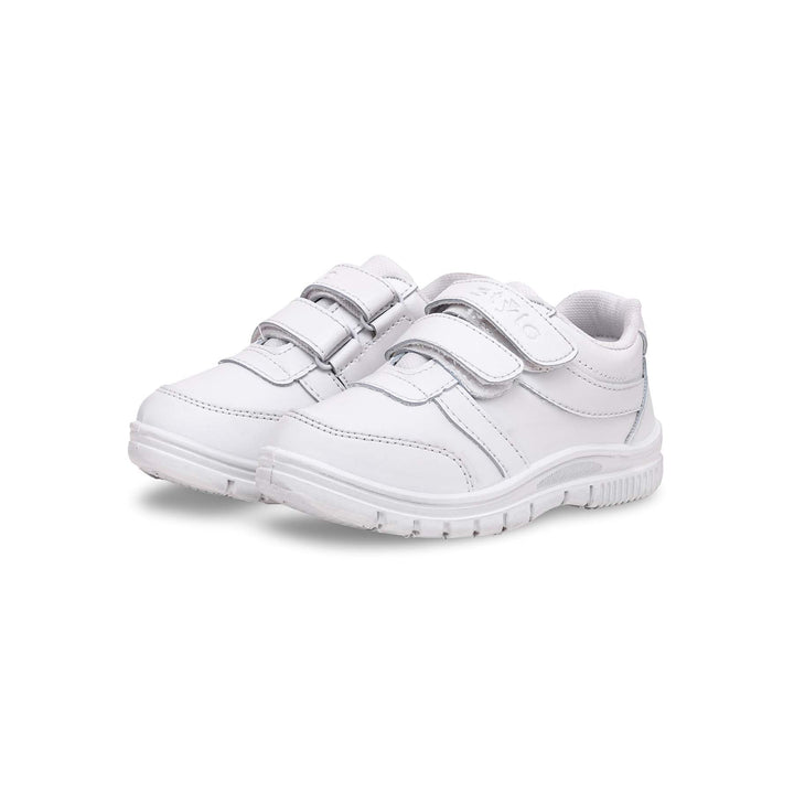 Boys White School Shoes SK1072