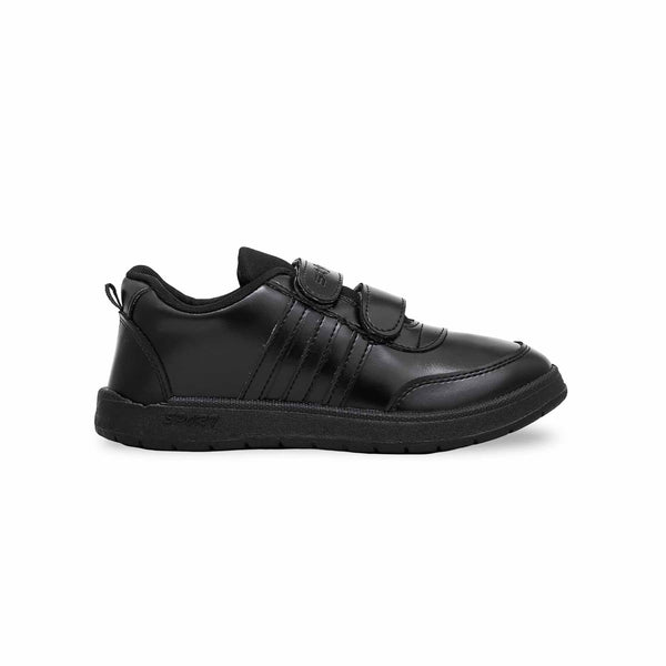 Boys Black Dual Strap School Shoes SK1082