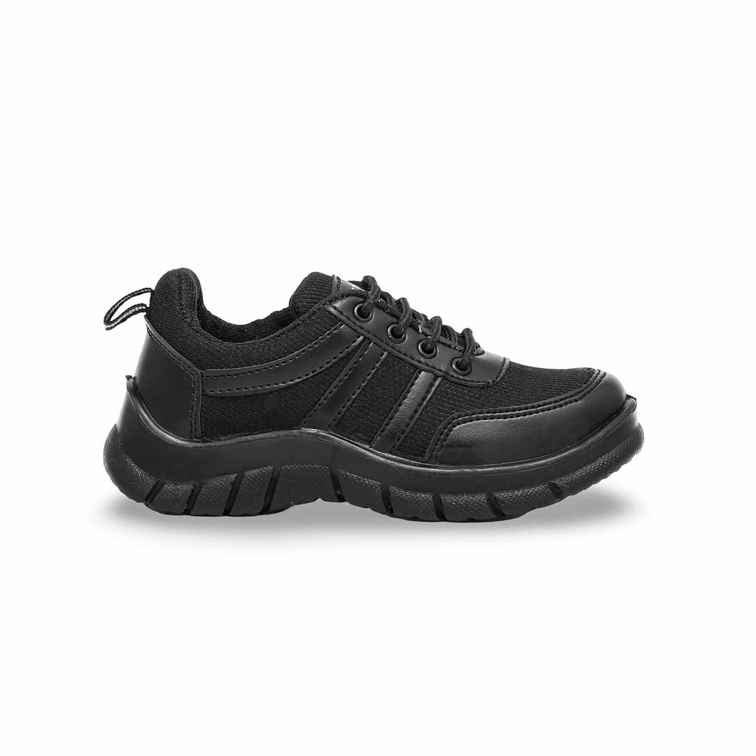 Boys Black Velcro Strap School Shoes SK1085