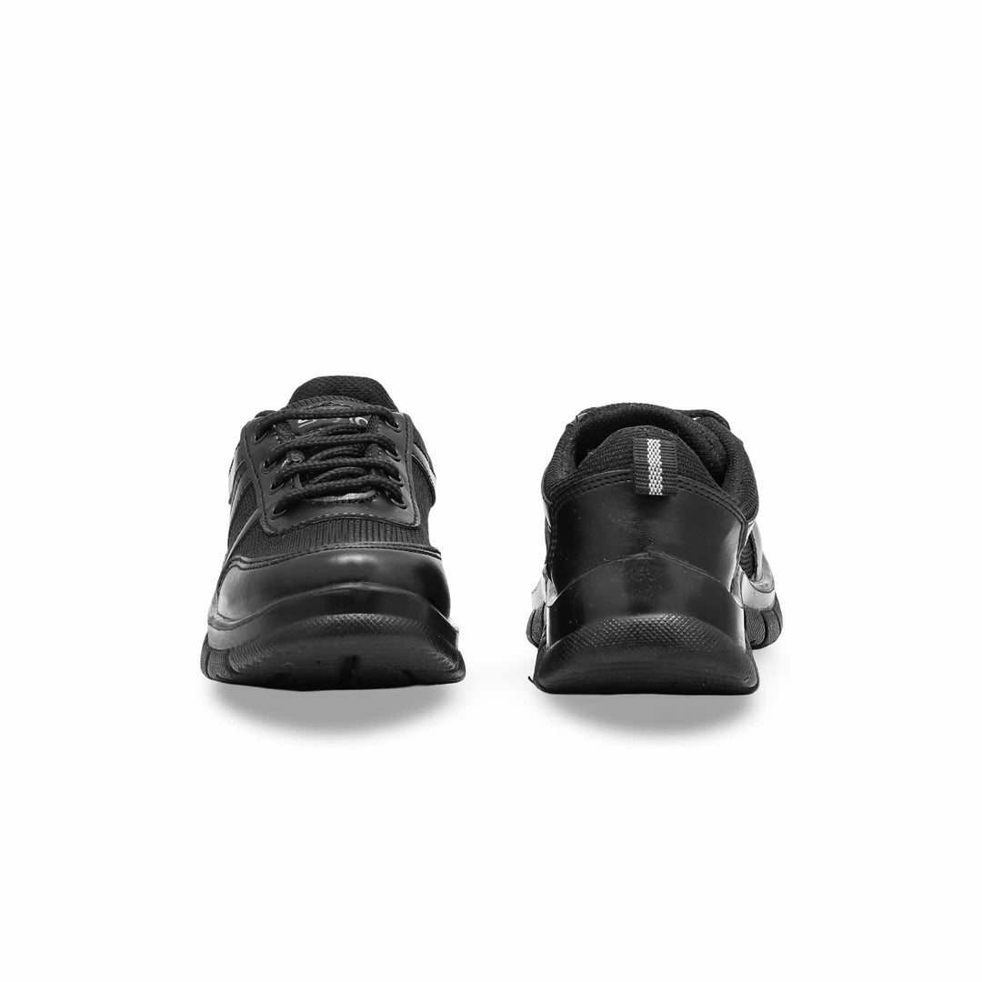Boys Black Velcro Strap School Shoes SK1085