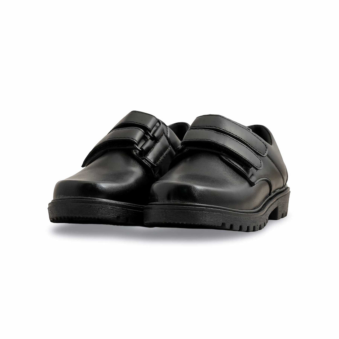 Boys Black Velcro Strap School Shoes SK1094