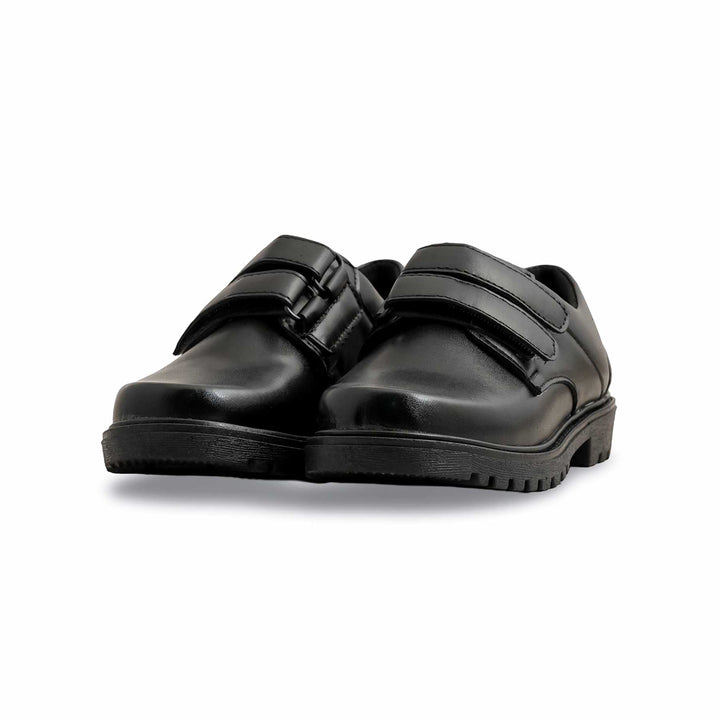 Boys Black Velcro Strap School Shoes SK1094