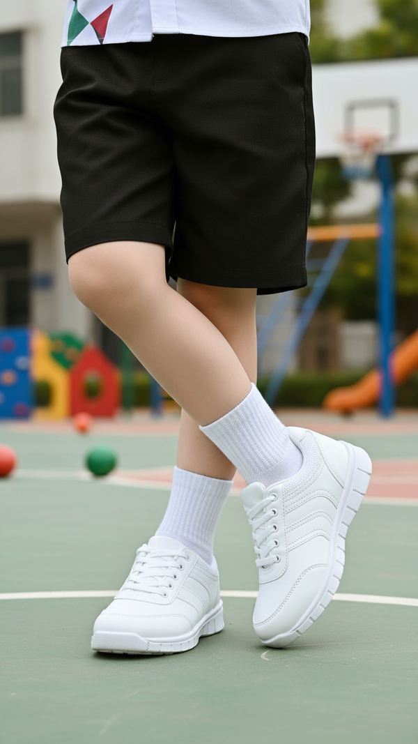 Boys White School Joggers SK1096