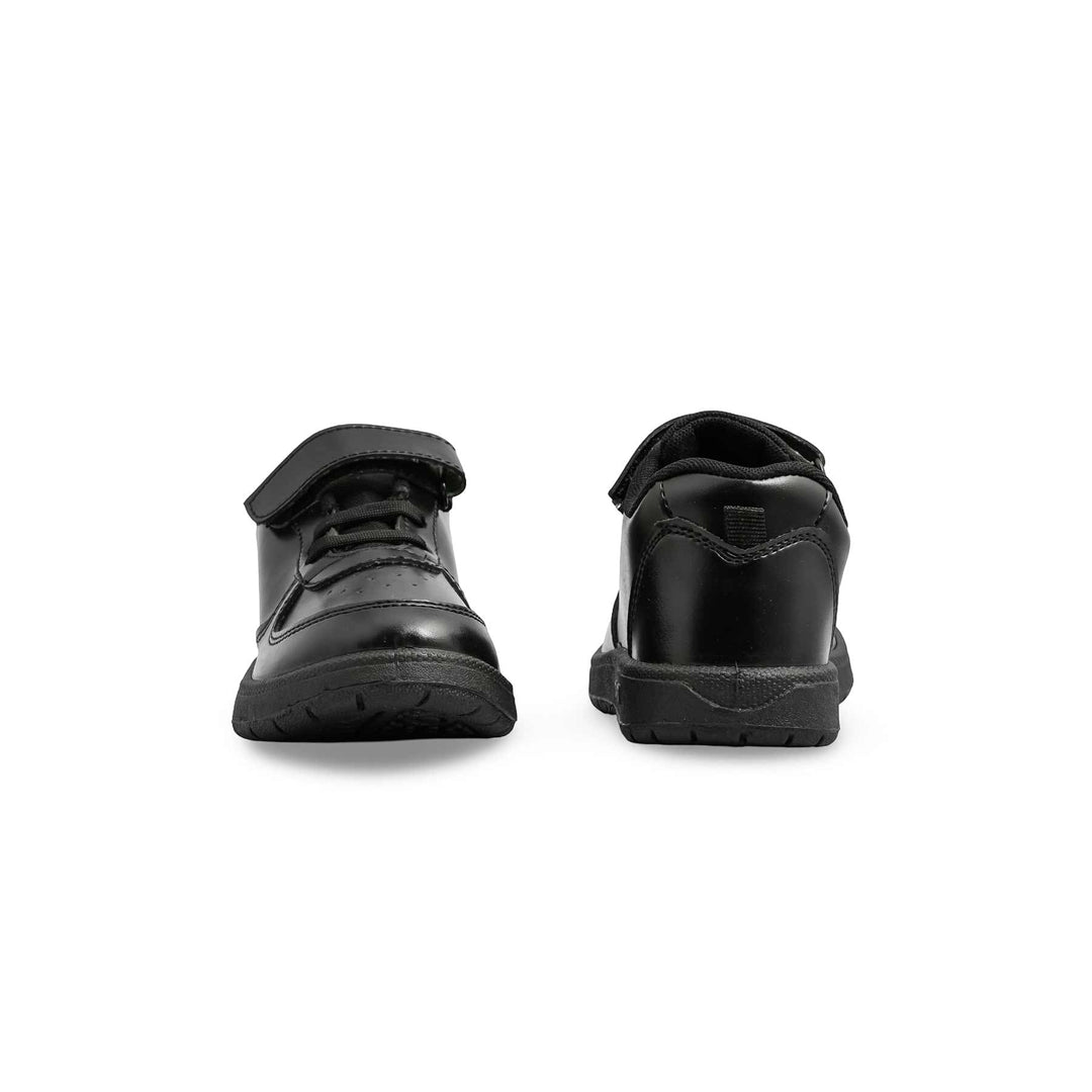 Boys Black Velcro Strap School Shoes SK1099