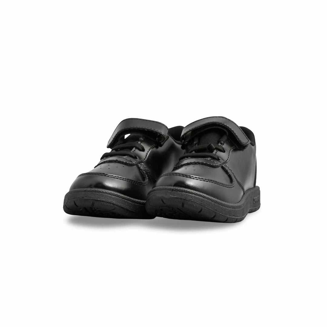 Boys Black Velcro Strap School Shoes SK1099