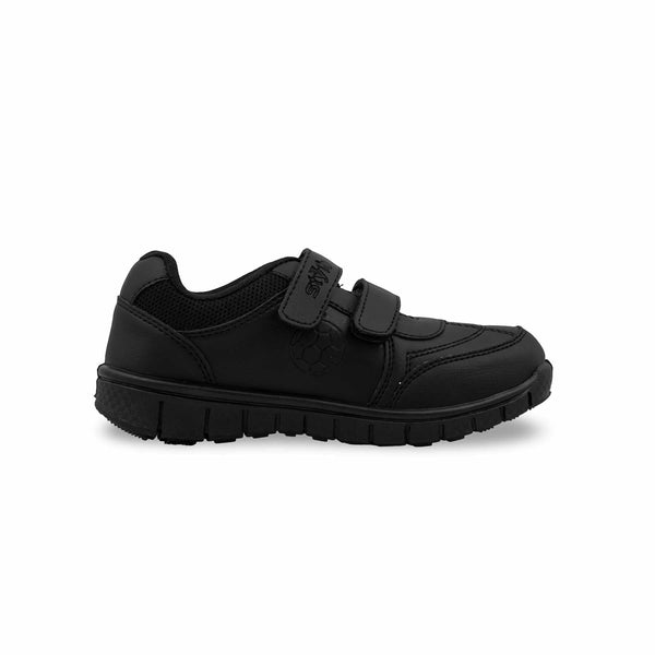 Boys Black Velcro Strap School Shoes SK1104