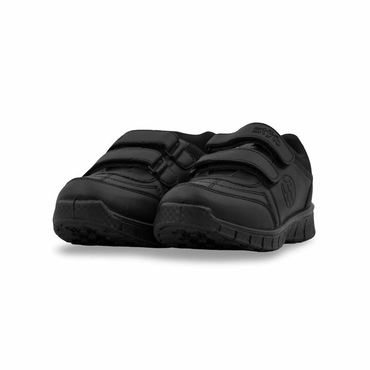 Boys Black Velcro Strap School Shoes SK1104