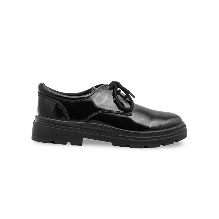 Boys Black Lace Up School Shoes  SK1105