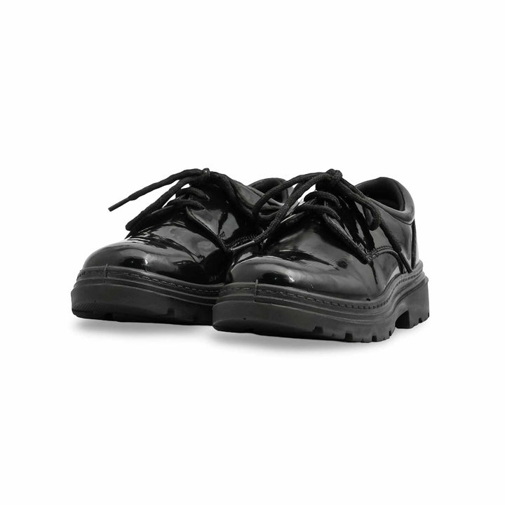 Boys Black Lace Up School Shoes  SK1105