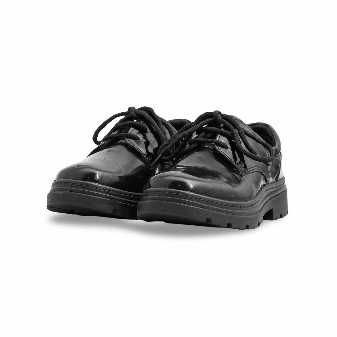 Boys Black Lace Up School Shoes  SK1106