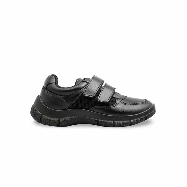 Boys Black Dual Strap Schools Shoes SK1107