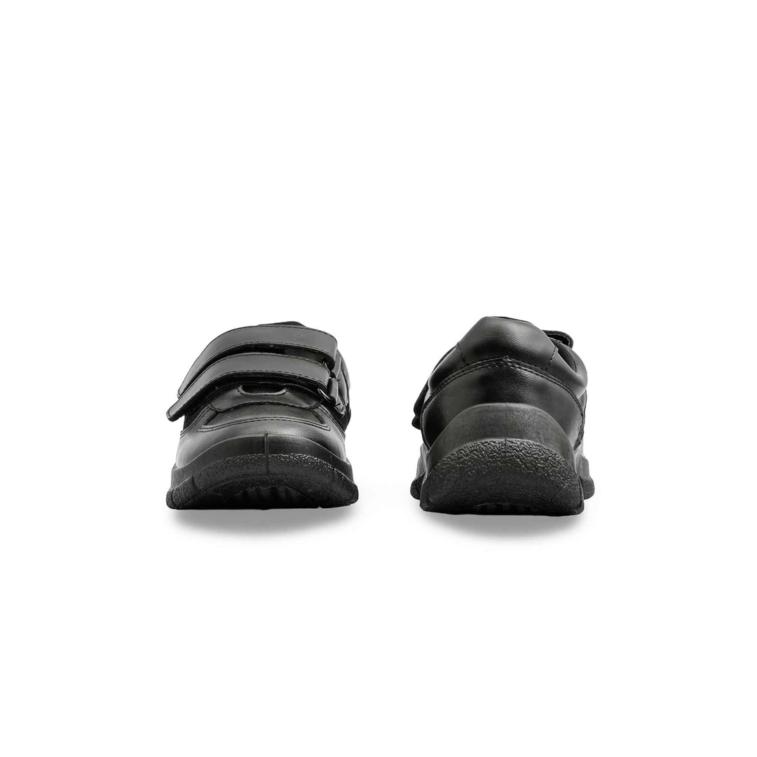 Boys Black Dual Strap Schools Shoes SK1107