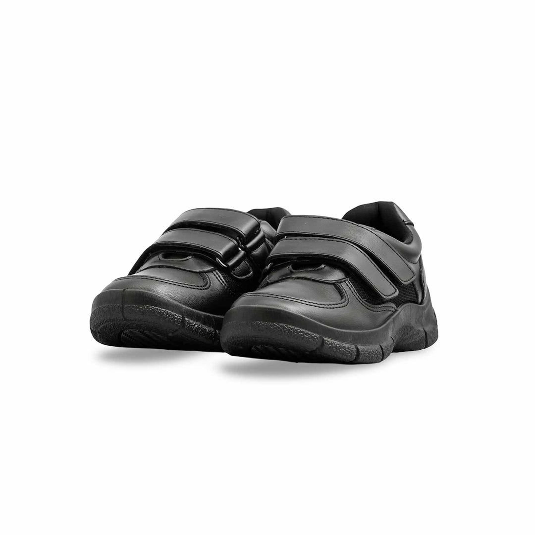 Boys Black Dual Strap Schools Shoes SK1107