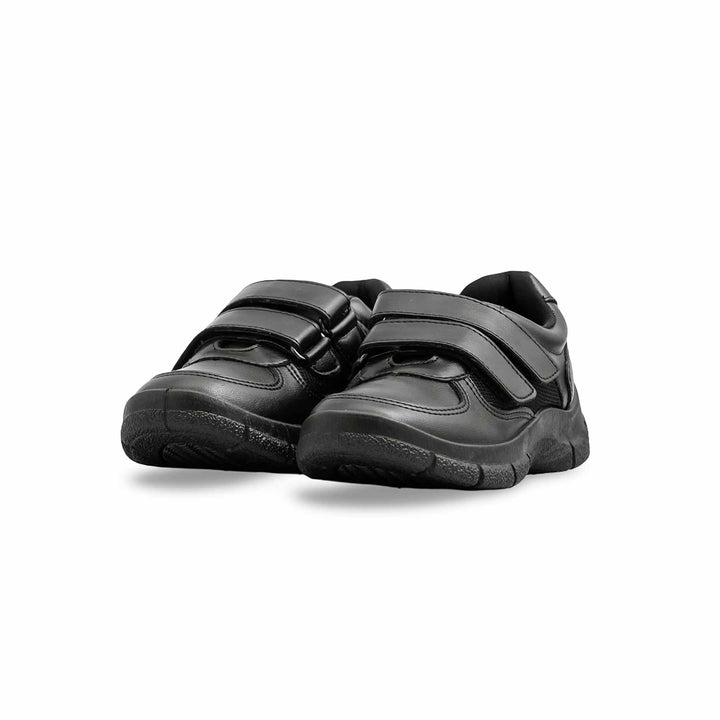 Boys Black Dual Strap Schools Shoes SK1107
