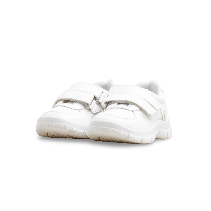 Boys White Dual Strap Schools Shoes SK1107