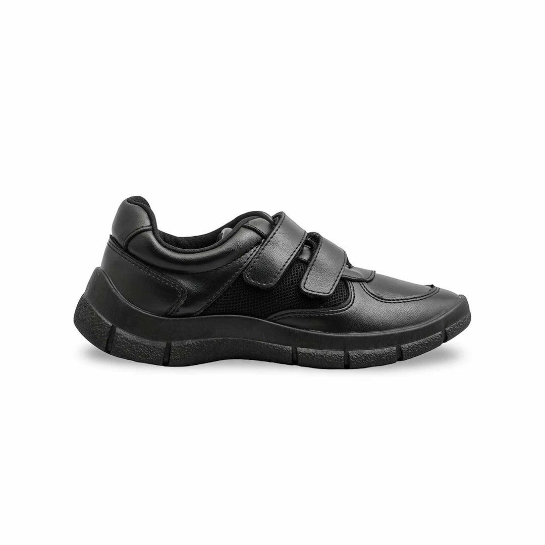 Boys Black Dual Strap School Shoes SK1108