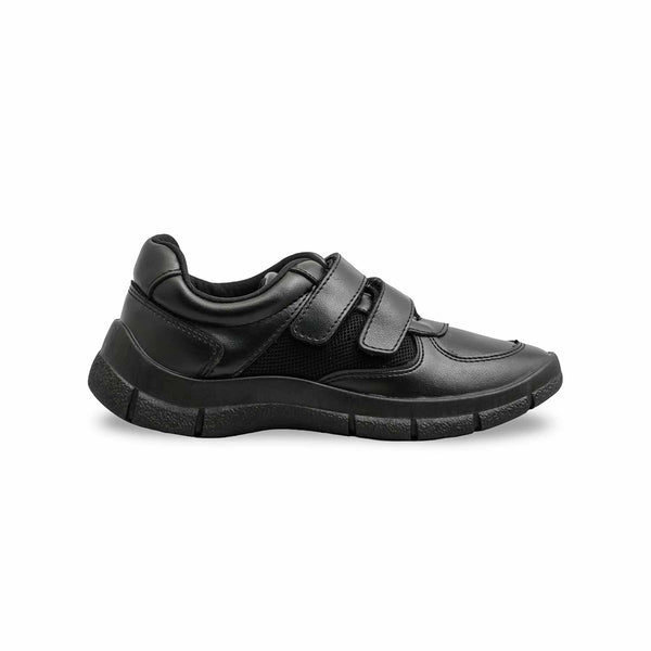 Boys Black Dual Strap School Shoes SK1108