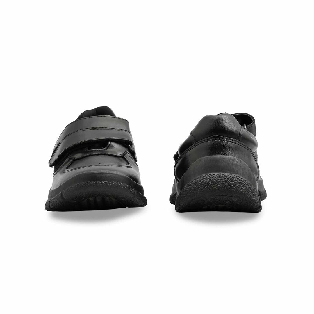 Boys Black Dual Strap School Shoes SK1108