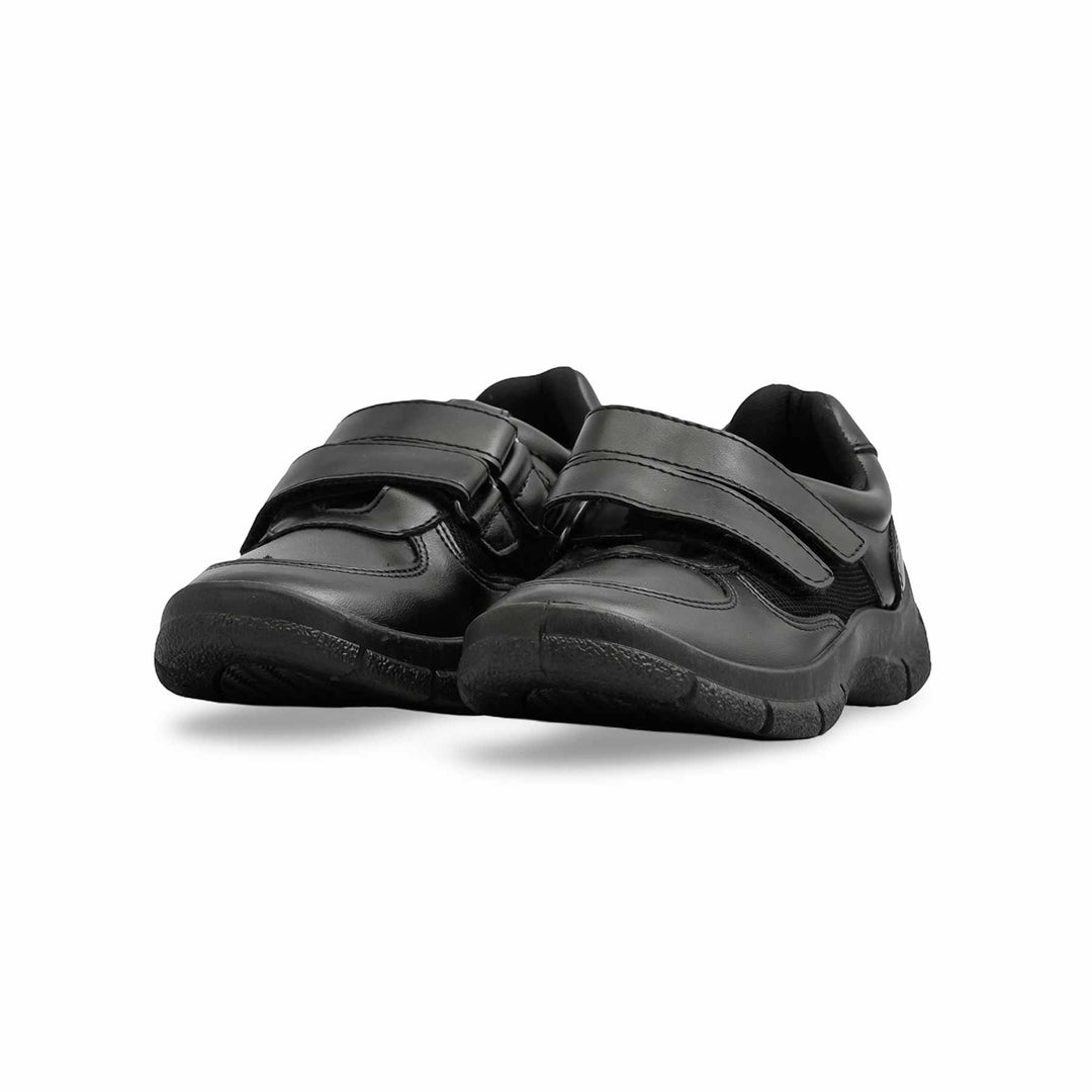 Boys Black Dual Strap School Shoes SK1108