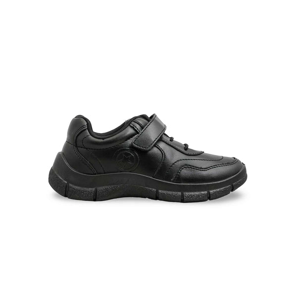 Boys Black Velcro Strap School Shoes SK1109