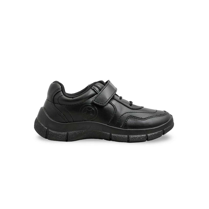 Boys Black Velcro Strap School Shoes SK1109