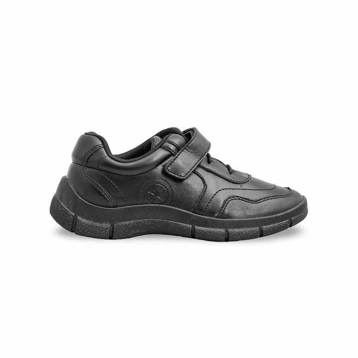 Boys Black Velcro Strap School Shoes SK1110