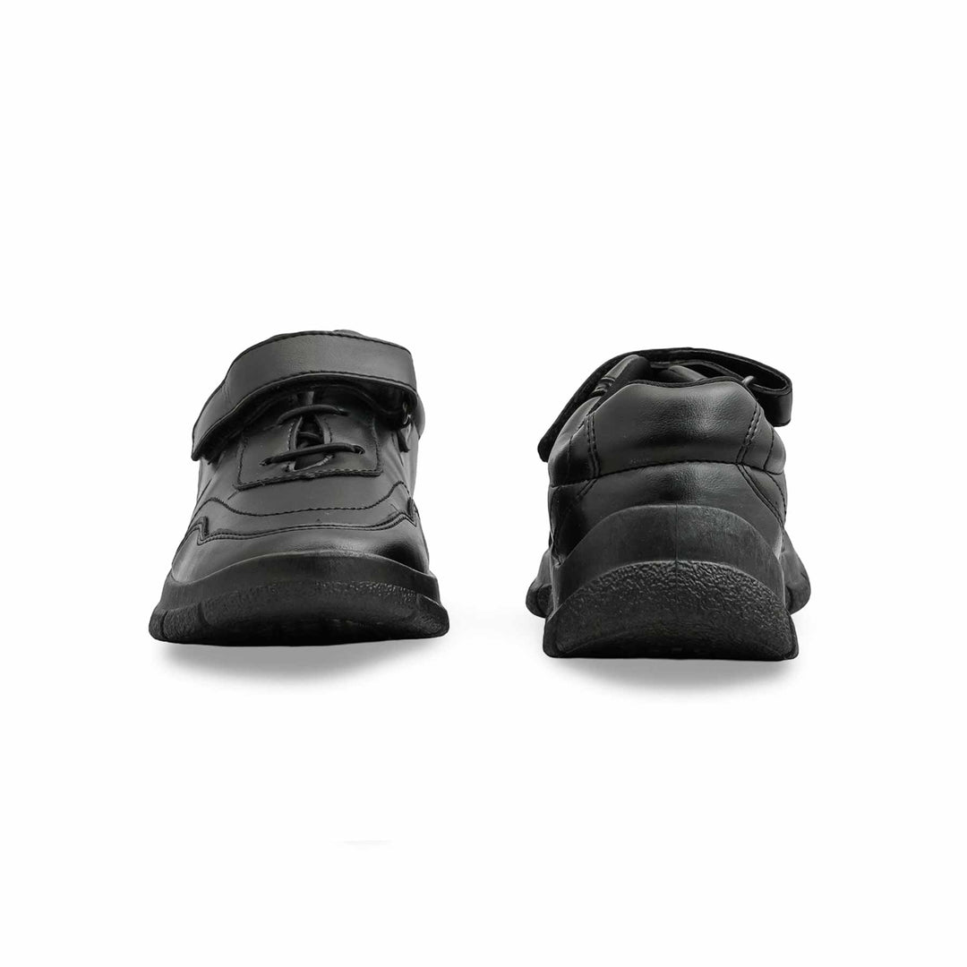 Boys Black Velcro Strap School Shoes SK1110
