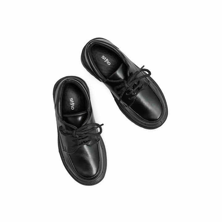 Boys Black Lace Up School Shoes SK1115