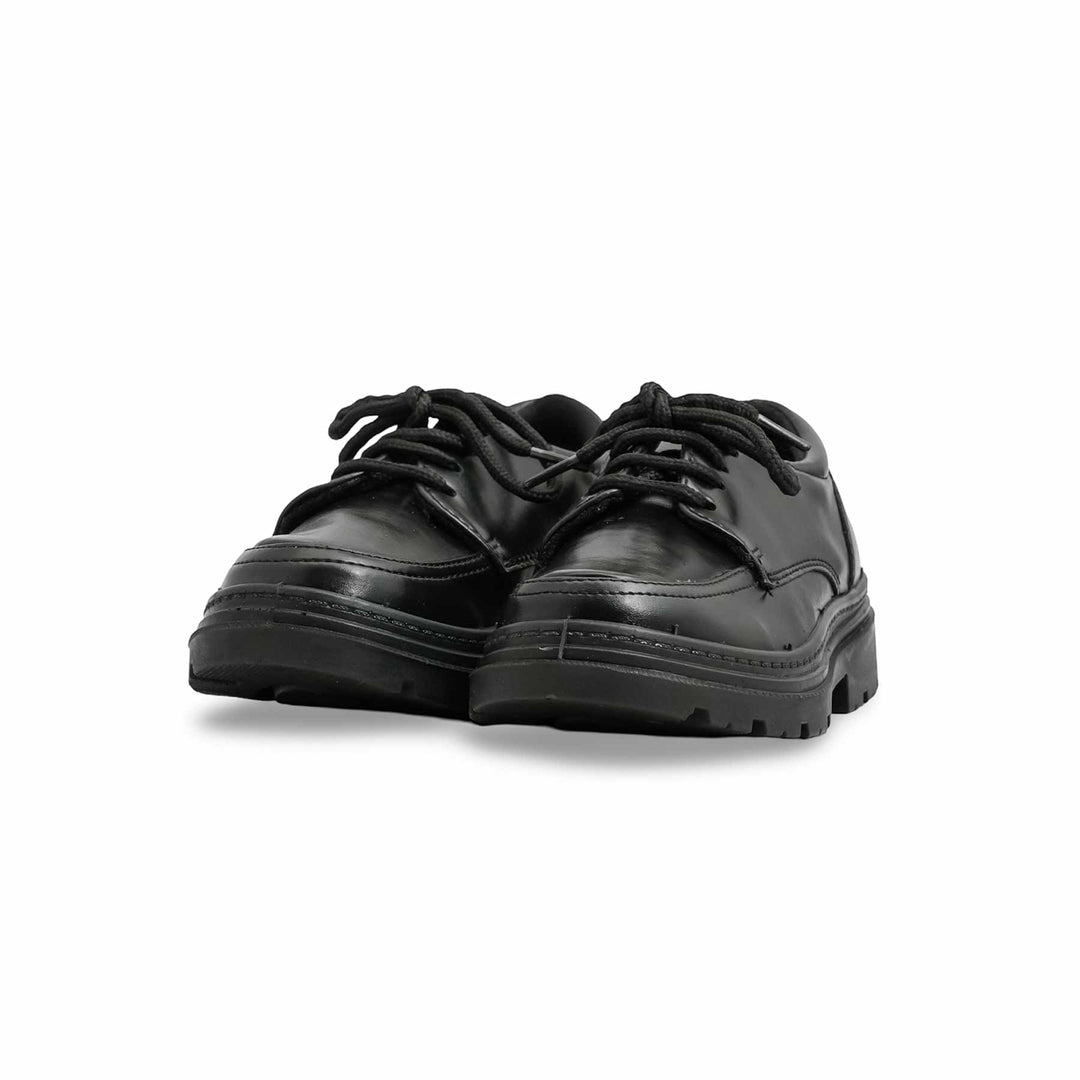 Boys Black Lace Up School Shoes SK1115