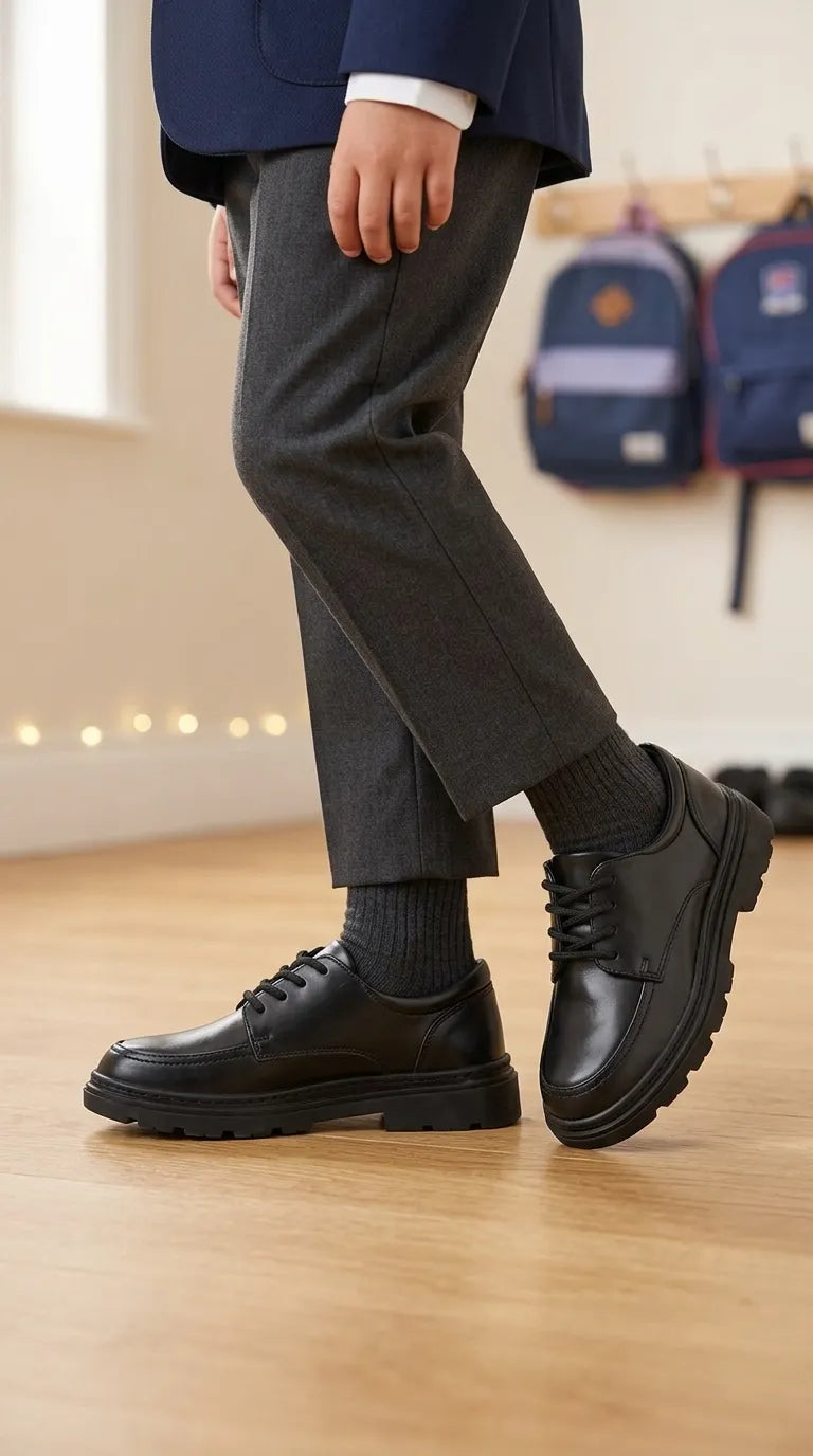 Boys Black School Shoes SK1116