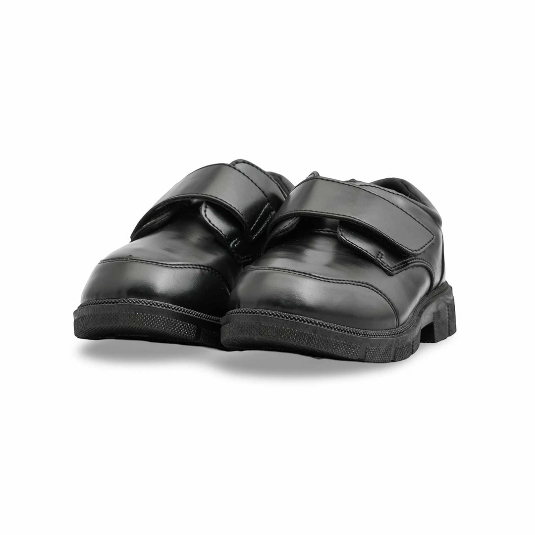 Boys Black Velcro Strap School Shoes SK1117
