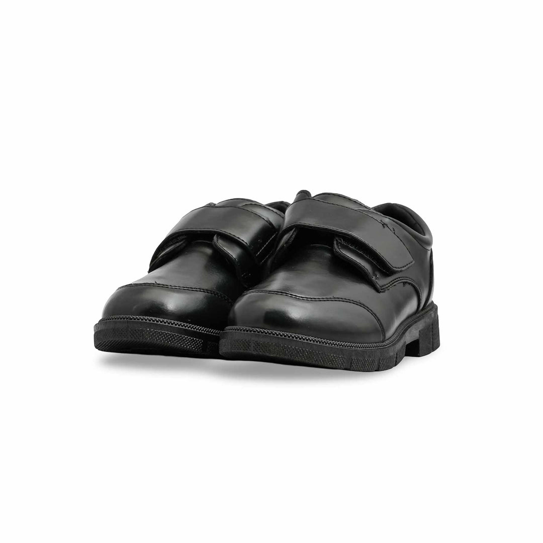 Boys Black Velcro Strap School Shoes SK1118