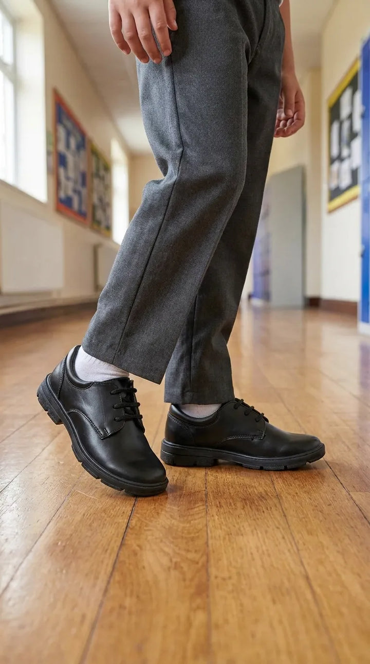 Boys Black Lace Up School Shoes SK1119