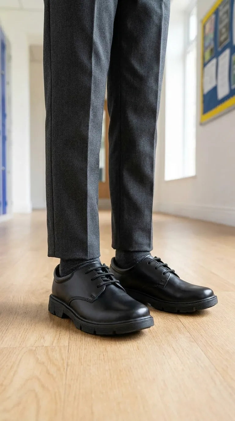 Boys Black Lace Up School Shoes SK1120