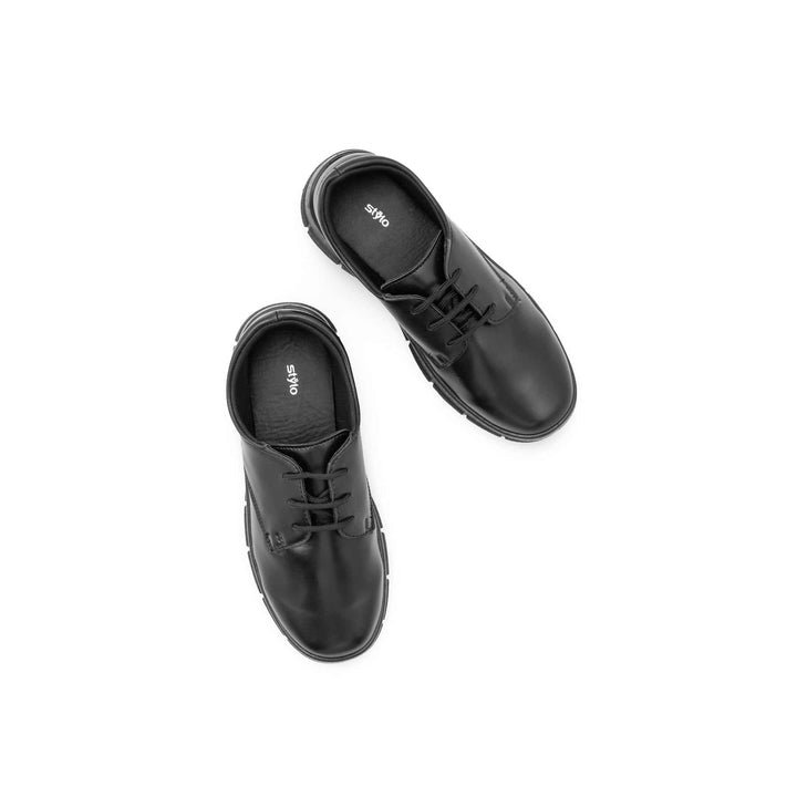 Boys Black Lace Up School Shoes SK1120
