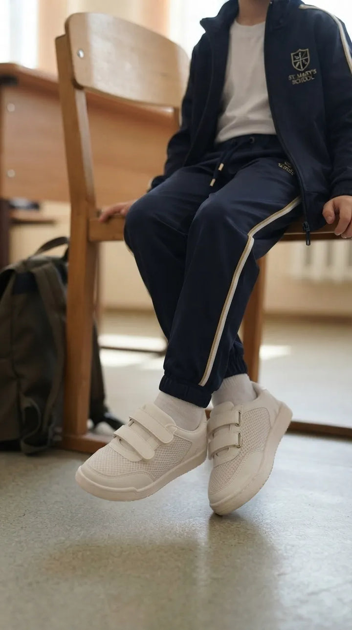 Boys White Sports School Shoes SK1121