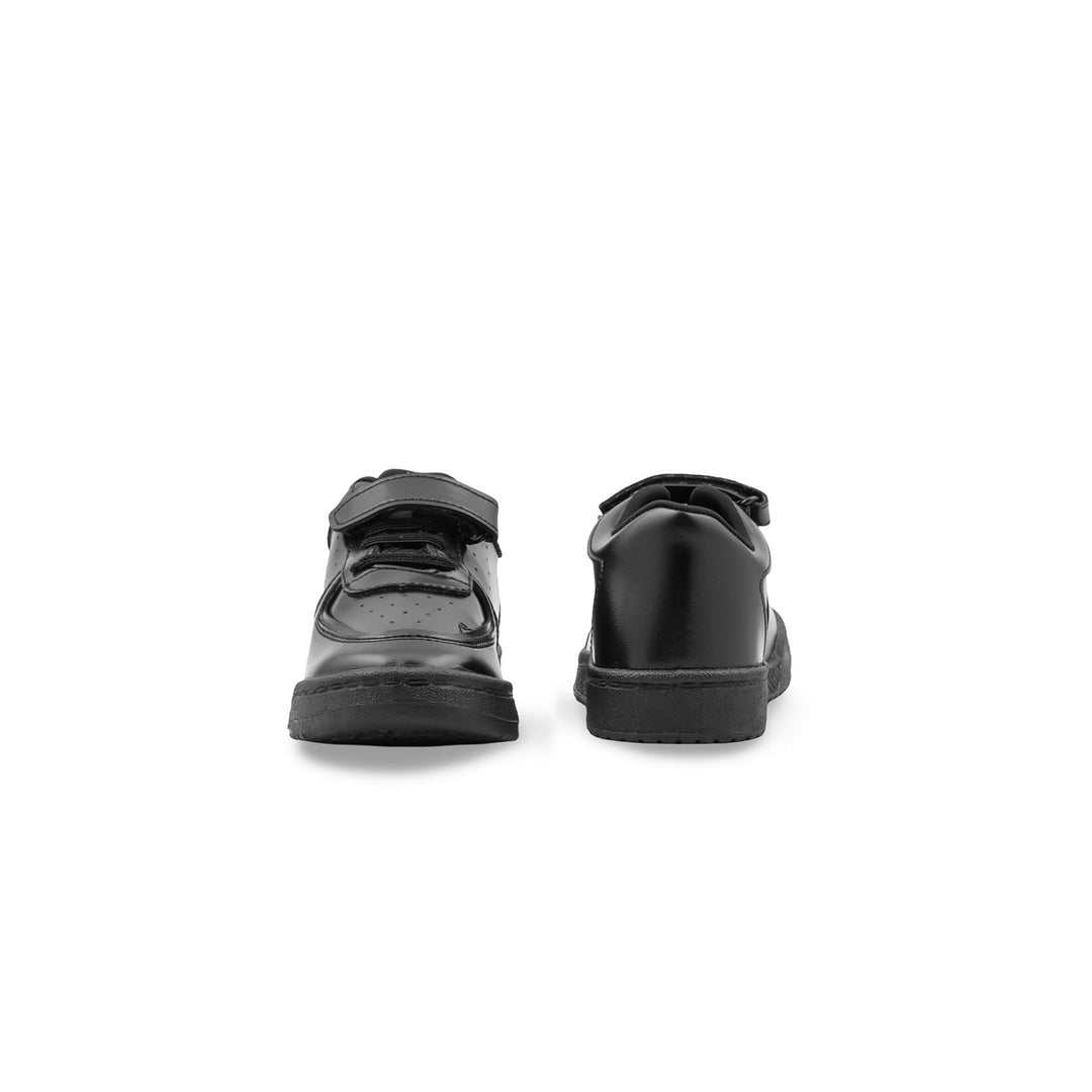 Boys Black Velcro Strap School Shoes SK1122