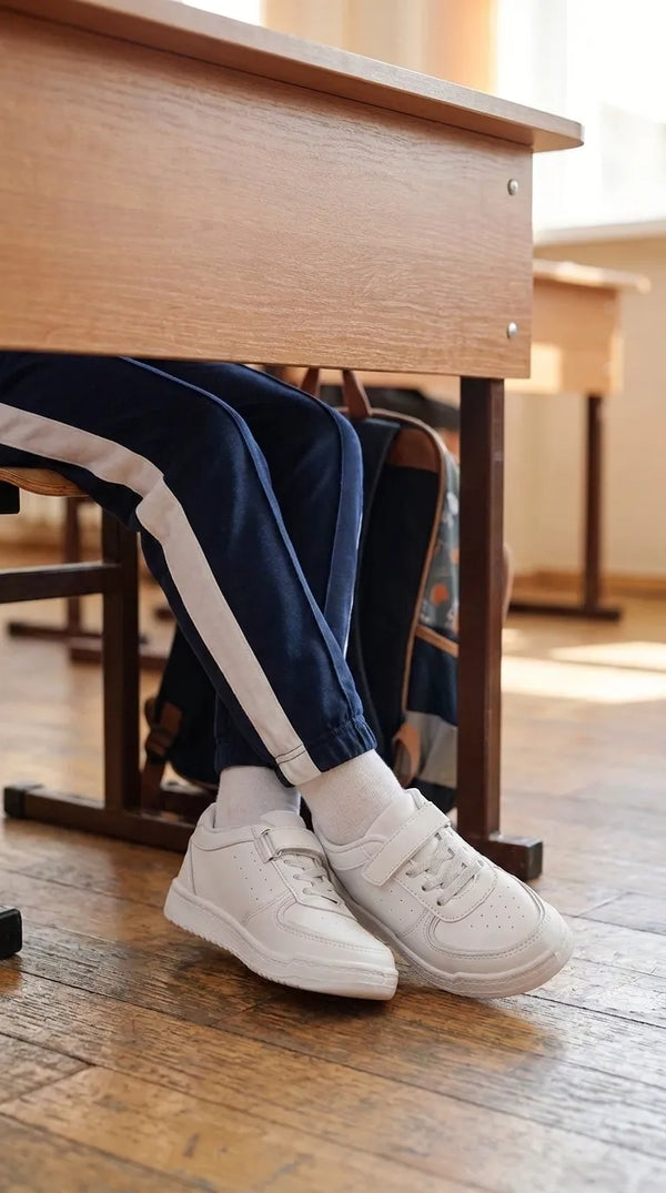 Boys White Sports School Shoes SK1122