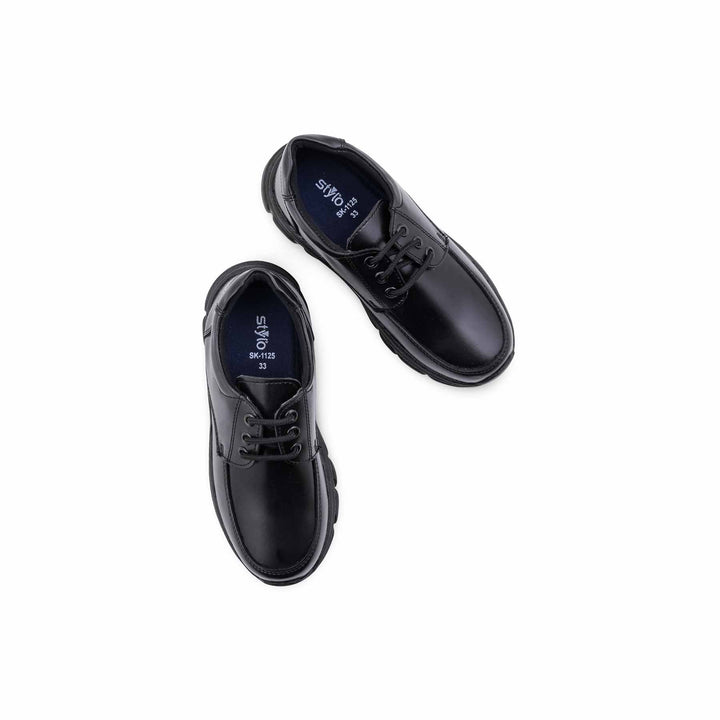 Boys Black Lace Up School Shoes SK1125